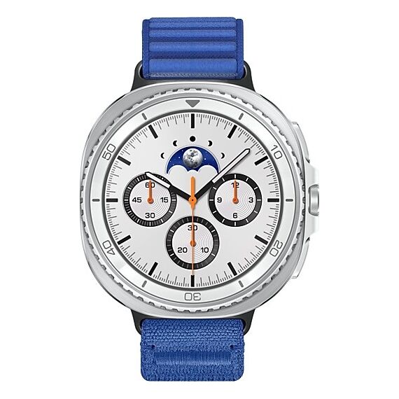 Galaxy Watch 8 Classic | 46 мм | White | Fabric/Blue | S/M, Тип ремешка : Fabric, Размер корпуса : 46 мм, Цвет: White, Цвет ремешка: Blue, Размер ремешка : S/M, Подключение часов : Bluetooth / Wi-Fi, изображение 3